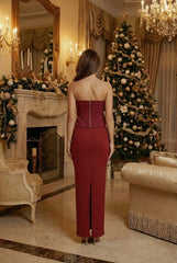 Black Mermaid Evening Gown with Crystal Embellishments