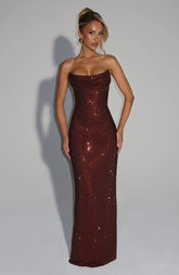 Mirabella Maxi Dress - Plum Brown