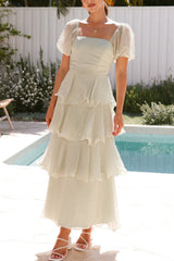 Mesh-paneled cotton-feel long evening dress