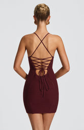 Xanthe Mini Dress - Cherry Lacquer