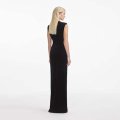 Black Velvet Sleeveless Gown