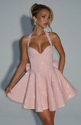 Georgette Mini Dress - Blush