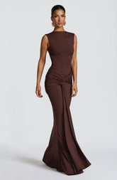 Lorenza Maxi Dress - Plum Brown