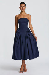 Darla Midi Dress - Navy