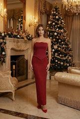 Black Mermaid Evening Gown with Crystal Embellishments