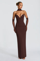 Lindsey Maxi Dress - Plum Brown