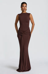 Lorenza Maxi Dress - Plum Brown