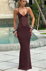 Xanthe Maxi Dress - Plum Brown
