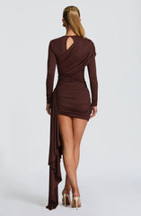 Jovanna Mini Dress - Plum Brown
