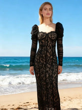 Black Sequin Mermaid Evening Gown, Off-Shoulder Floor-Length