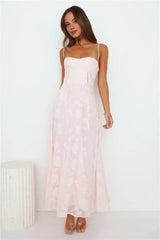 Soft pink beach-style floor-length dress