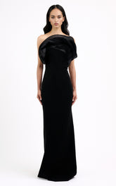 Black Off-Shoulder Ruffle Mermaid Gown