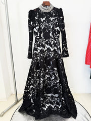 Luxury Black Satin Mermaid Evening Gown with Beading