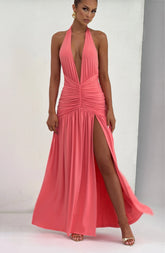 Melania Maxi Dress - Coral Pink