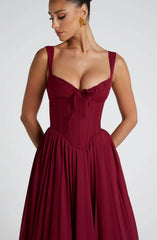 Natassia Midi Dress - Berry