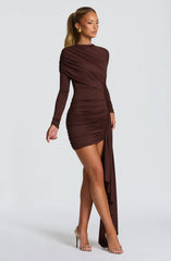 Jovanna Mini Dress - Plum Brown