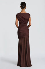 Demelza Maxi Dress - Plum Brown