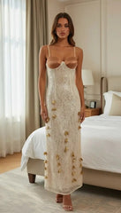 Luxury Black Sequin A-Line Evening Gown with Sweetheart Neckline