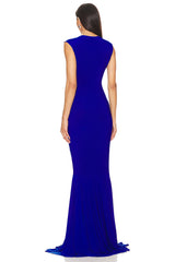 Royal Blue Ruched Mermaid Gown