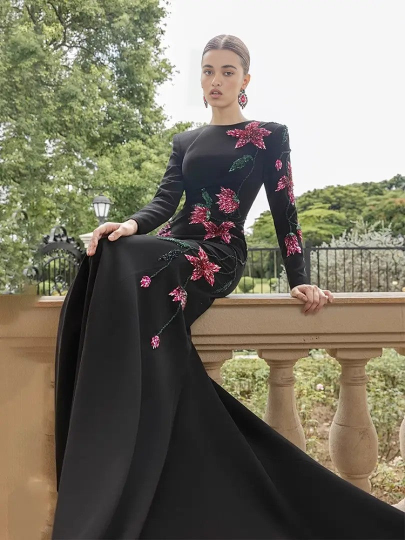 Luxury Mermaid Sequin Evening Gown with Sweetheart Neckline