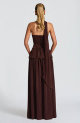 Vietta Maxi Dress - Plum Brown