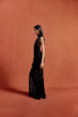 Black Satin A-line Evening Gown with Sweetheart Neckline & Crystals