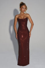 Mirabella Maxi Dress - Plum Brown