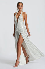 Melania Maxi Dress - Silver