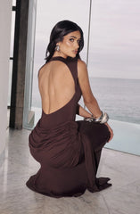 Lorenza Maxi Dress - Plum Brown