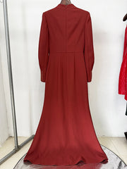 Navy Blue Satin Evening Gown with Crystal Embellishments & Sweetheart Neckline