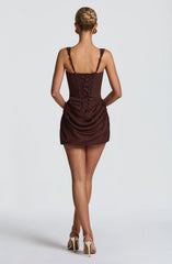 Cornelia Mini Dress - Plum Brown