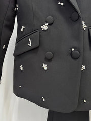 Luxury Black Satin Mermaid Evening Gown with Beaded Sweetheart Neckline