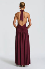 Melania Maxi Dress - Cherry Lacquer