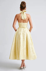 Effie Midi Dress - Lemon