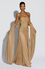 Paula Maxi Dress - Gold Sparkle