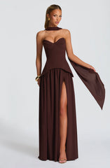 Vietta Maxi Dress - Plum Brown