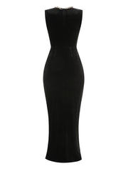 Black Velvet Sleeveless Gown