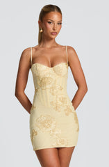 Nefertiti Mini Dress - Lemon