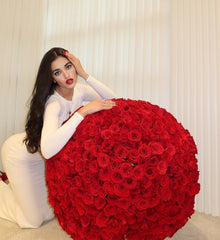 Long-Sleeve Ruched Bow Gown