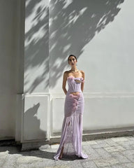 Floor-Length Satin Evening Gown | Sweetheart Neckline & Beaded Details