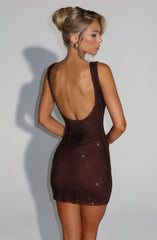 Petra Mini Dress - Plum Brown