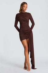 Jovanna Mini Dress - Plum Brown